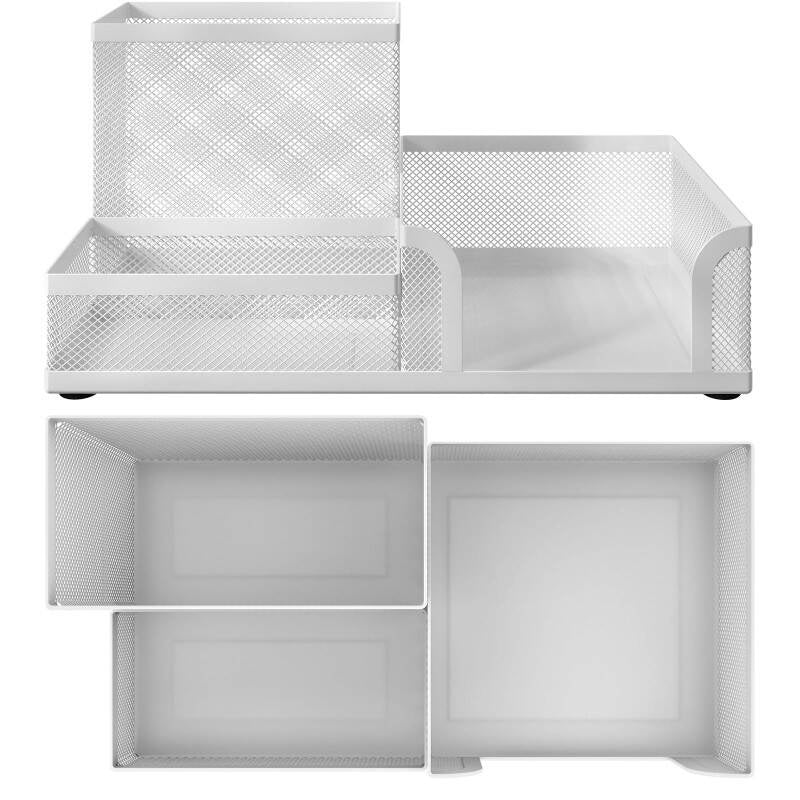 Stationery Organisers Desk Organiser Tray, Desk Tidy And Desk Tidy Organiser, Desktop Organiser For Pens, Sticky Notes & Office Supplies, Small Desk Organiser, Metal With Anti-Slip Pads, Stylish Indus
