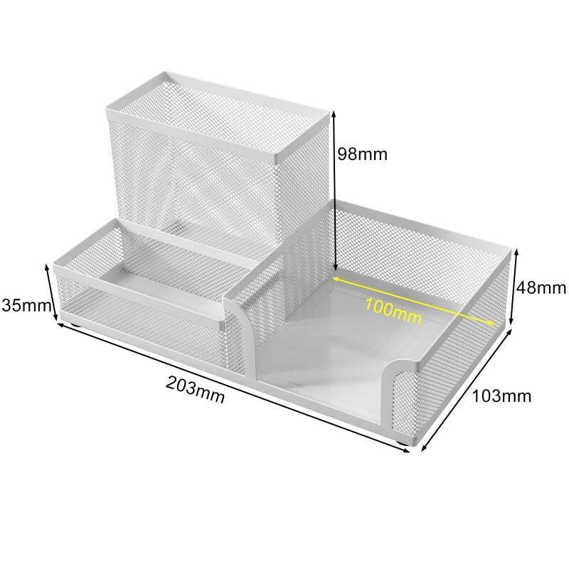 Stationery Organisers Desk Organiser Tray, Desk Tidy And Desk Tidy Organiser, Desktop Organiser For Pens, Sticky Notes & Office Supplies, Small Desk Organiser, Metal With Anti-Slip Pads, Stylish Indus